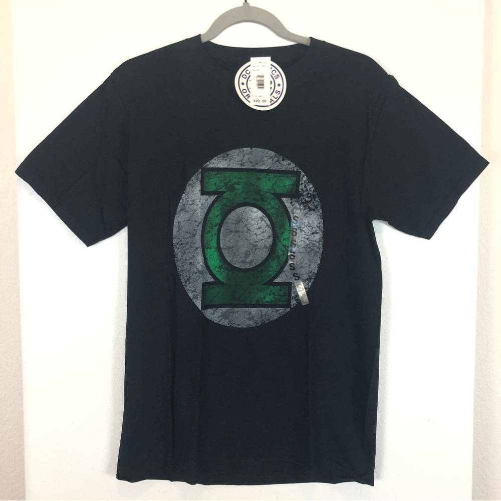NWT DC Comics The Green Lantern Ring Distressed-Design T-shirt Adult S‎ Black